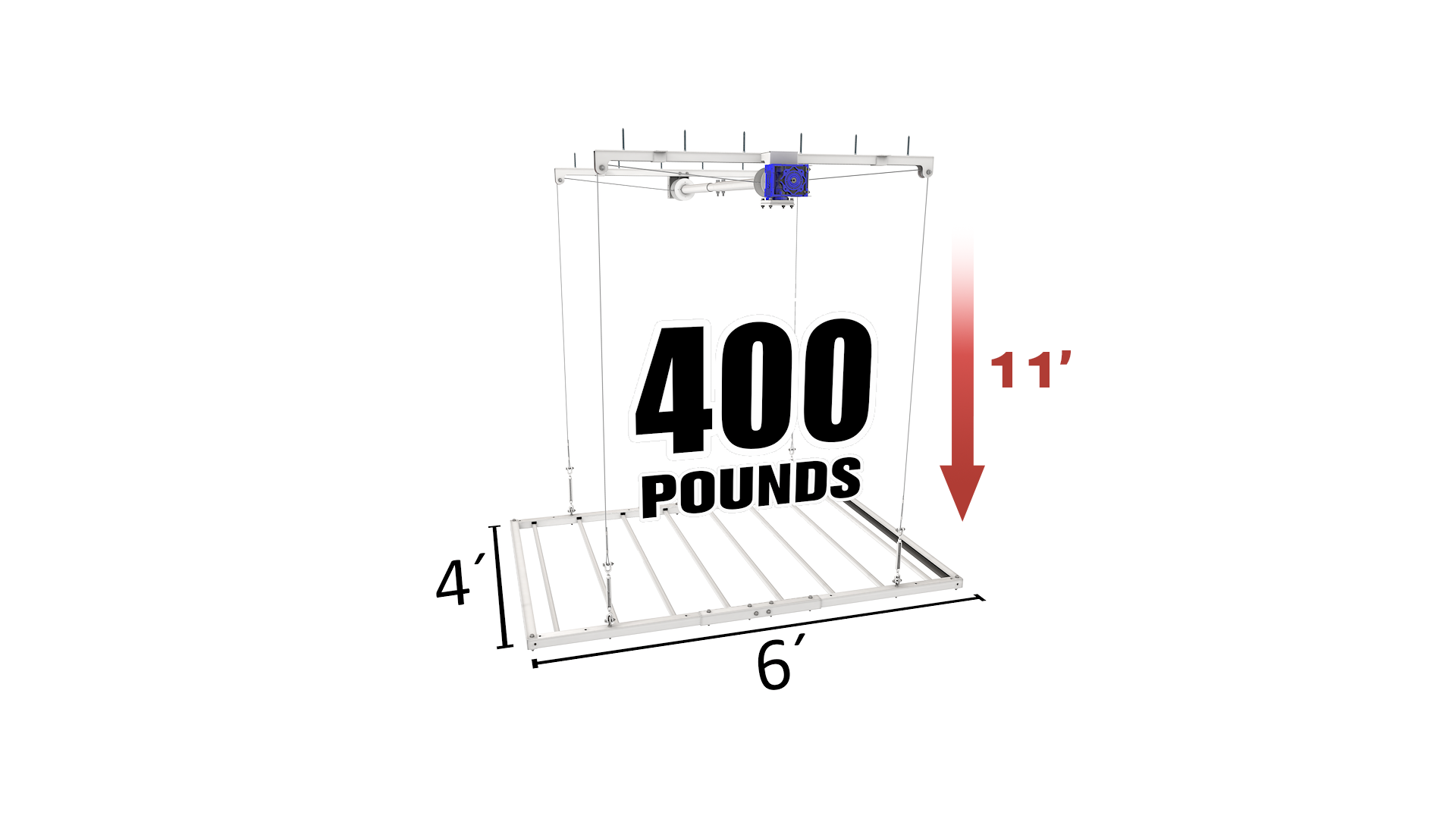 🥇 4'X6′ E-Z Lift MAX – 11′ Drop  FREE SHIPPING TO LOWER 48 STATES