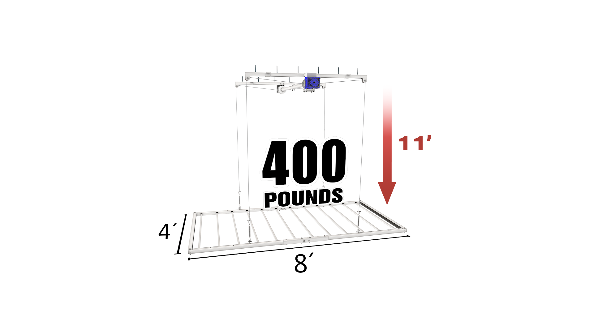 🥇 4'X8′ E-Z Lift MAX – 11′ Drop