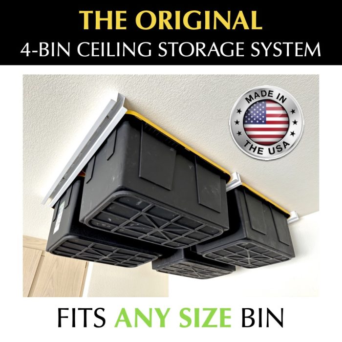 Bin Slide — Compact Overhead Garage Tote Storage | Free Shipping