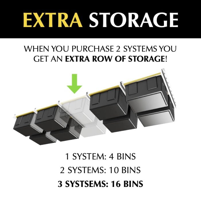 Bin Slide — Compact Overhead Garage Tote Storage | Free Shipping