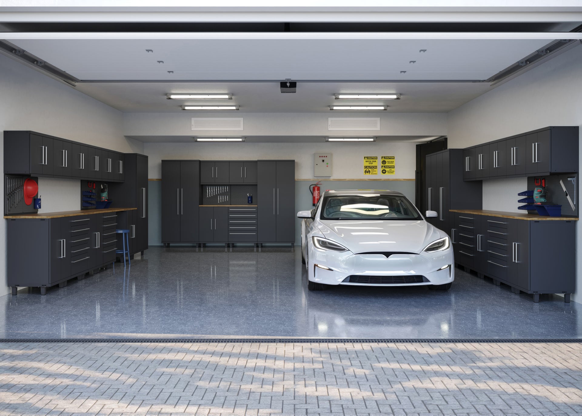 🥇 Prestige 9 Pc Garage Cabinet series stainless steel work top