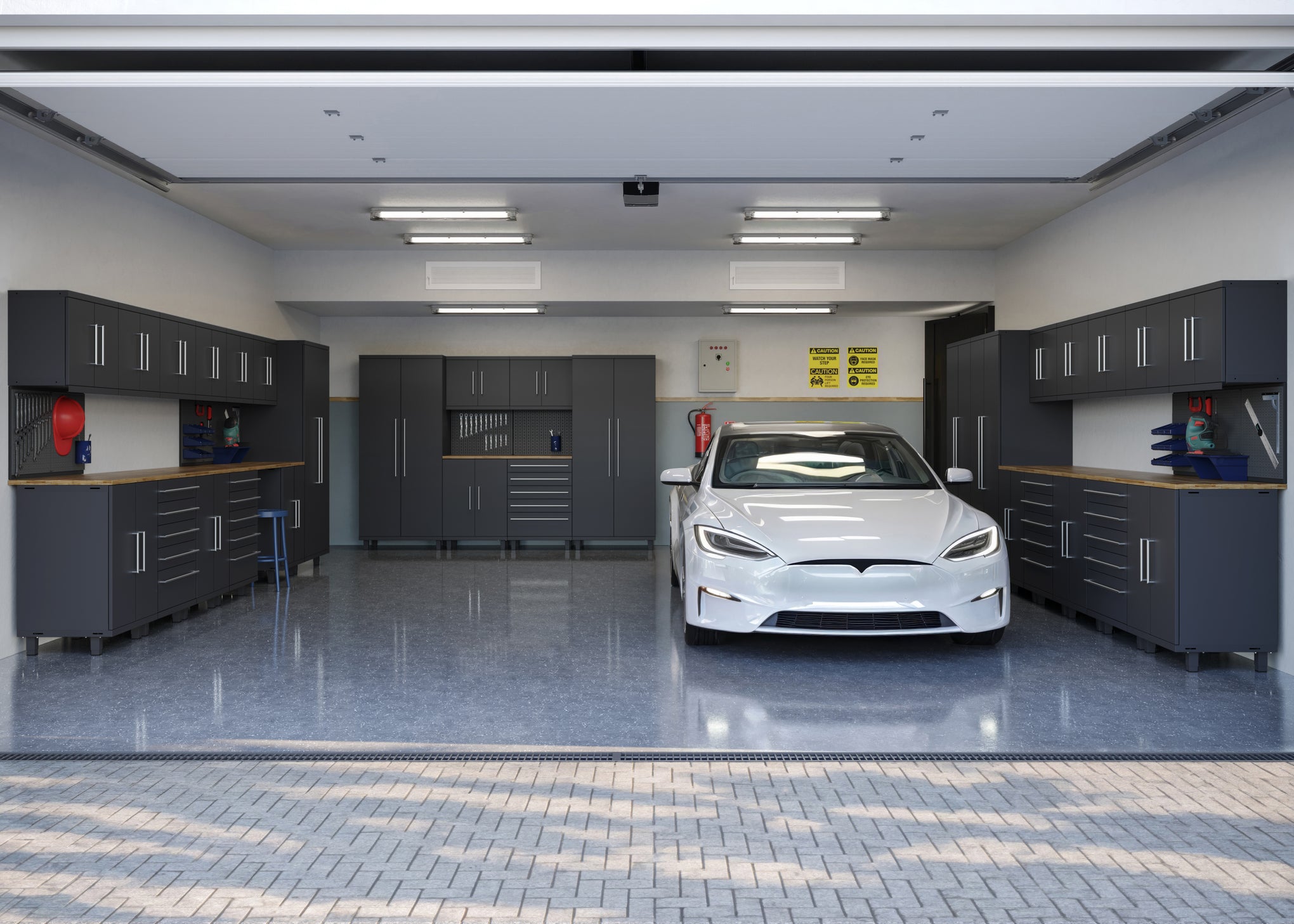 🥇 Prestige 9 Pc Garage Cabinet series stainless steel work top