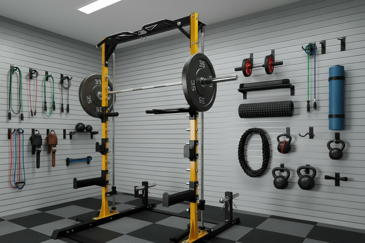 AL-3035 Black & Yellow Half-Smith Rack Lifestyle