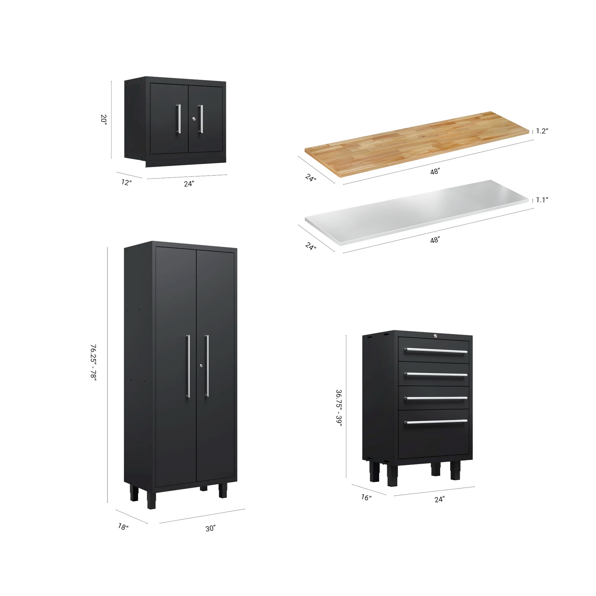 🥇 Core Plus Series 7pc Garage Cabinet series.    Stainless steel work top