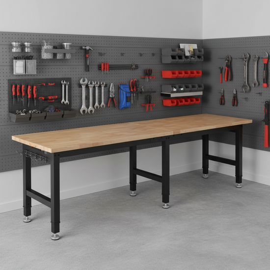 EXTRA LARGE -96 x 24 Inch  Wood Top Workstation with 4 AC Outlets & 2 USB. -Free Shipping
