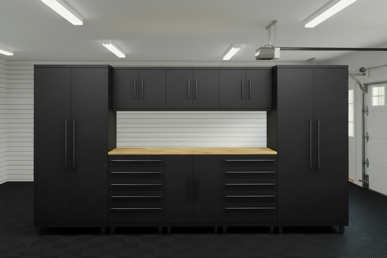 🥇 Prestige 9 Pc Garage Cabinet series stainless steel work top