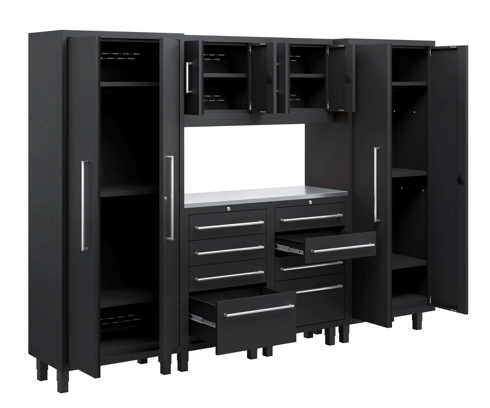🥇 Core Plus Series 7pc Garage Cabinet series.    Stainless steel work top
