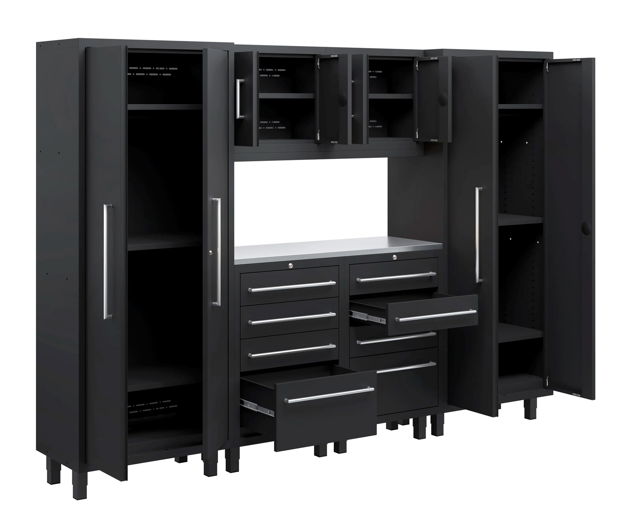 🥇 Core Plus Series 7pc Garage Cabinet series.    Stainless steel work top