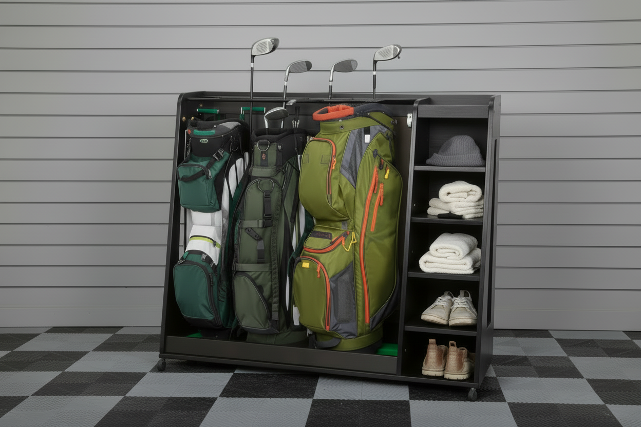 🥇3 Golf Bag Storage Rack |  GREY -FREE SHIPPING