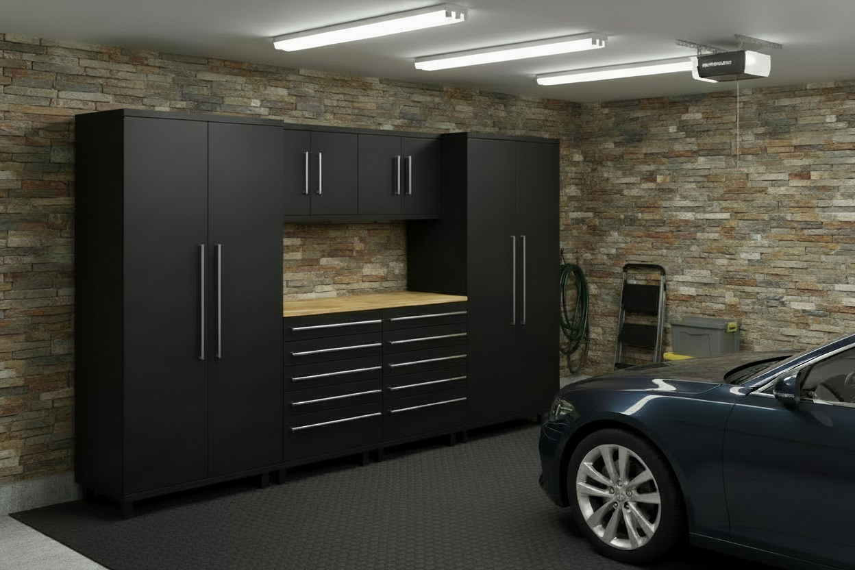 🥇 Prestige 7 Pc Garage Cabinet series Natural Wood
