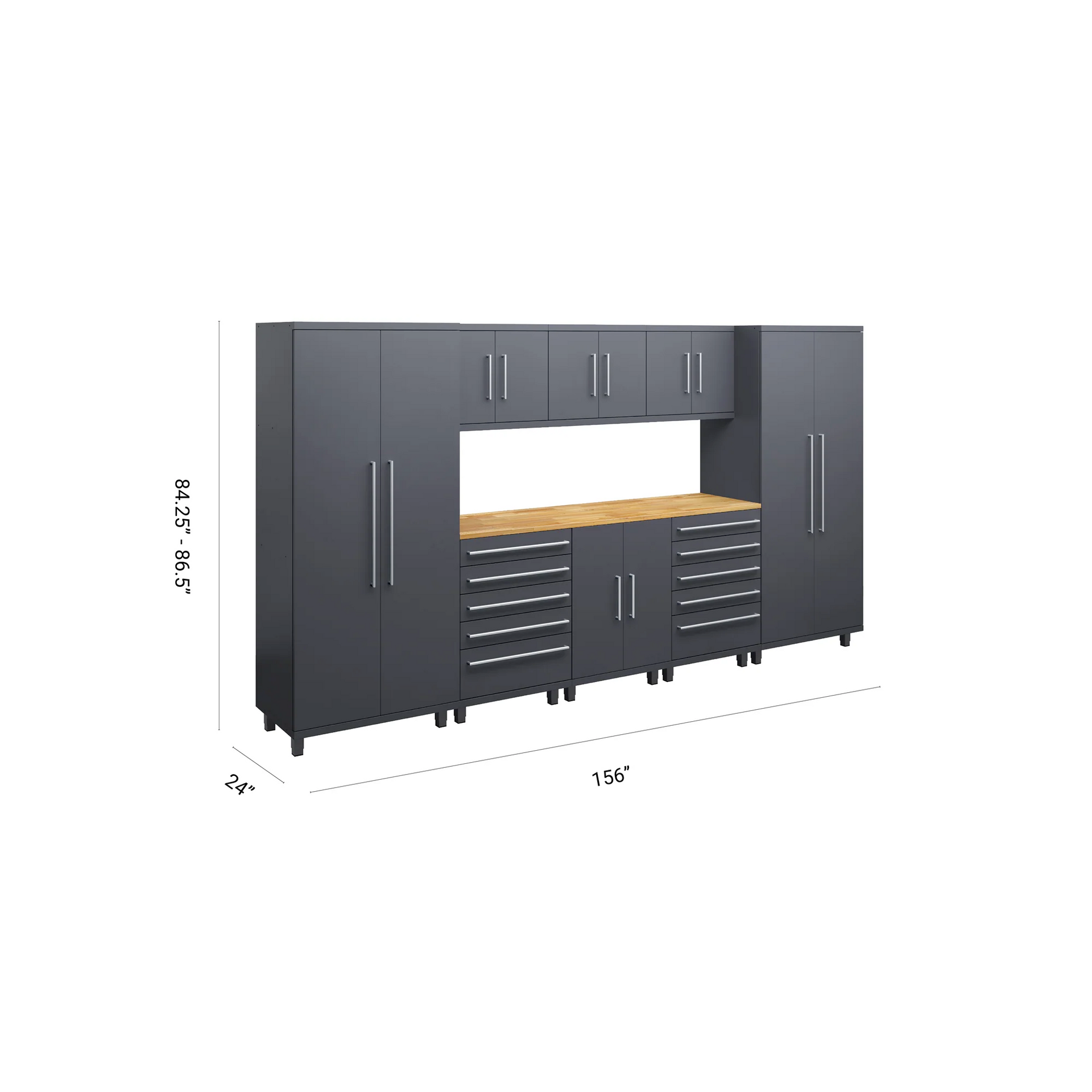 🥇 Prestige 9 Pc Garage Cabinet series stainless steel work top