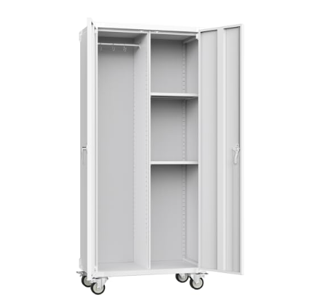 Heavy-Duty Metal Storage Cabinet with Wheels