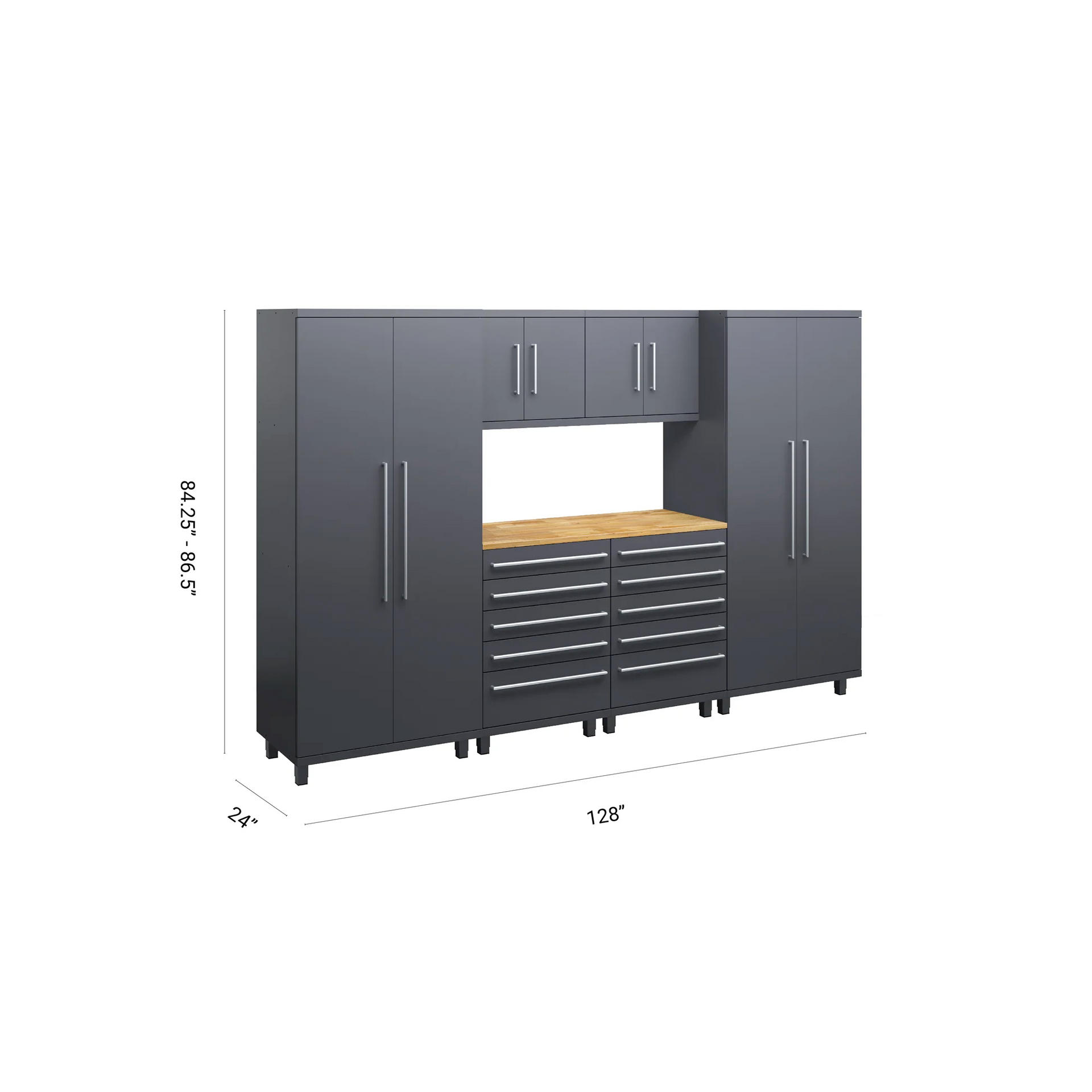 🥇 Prestige 7-pc garage cabinet unit Stainless steel work top