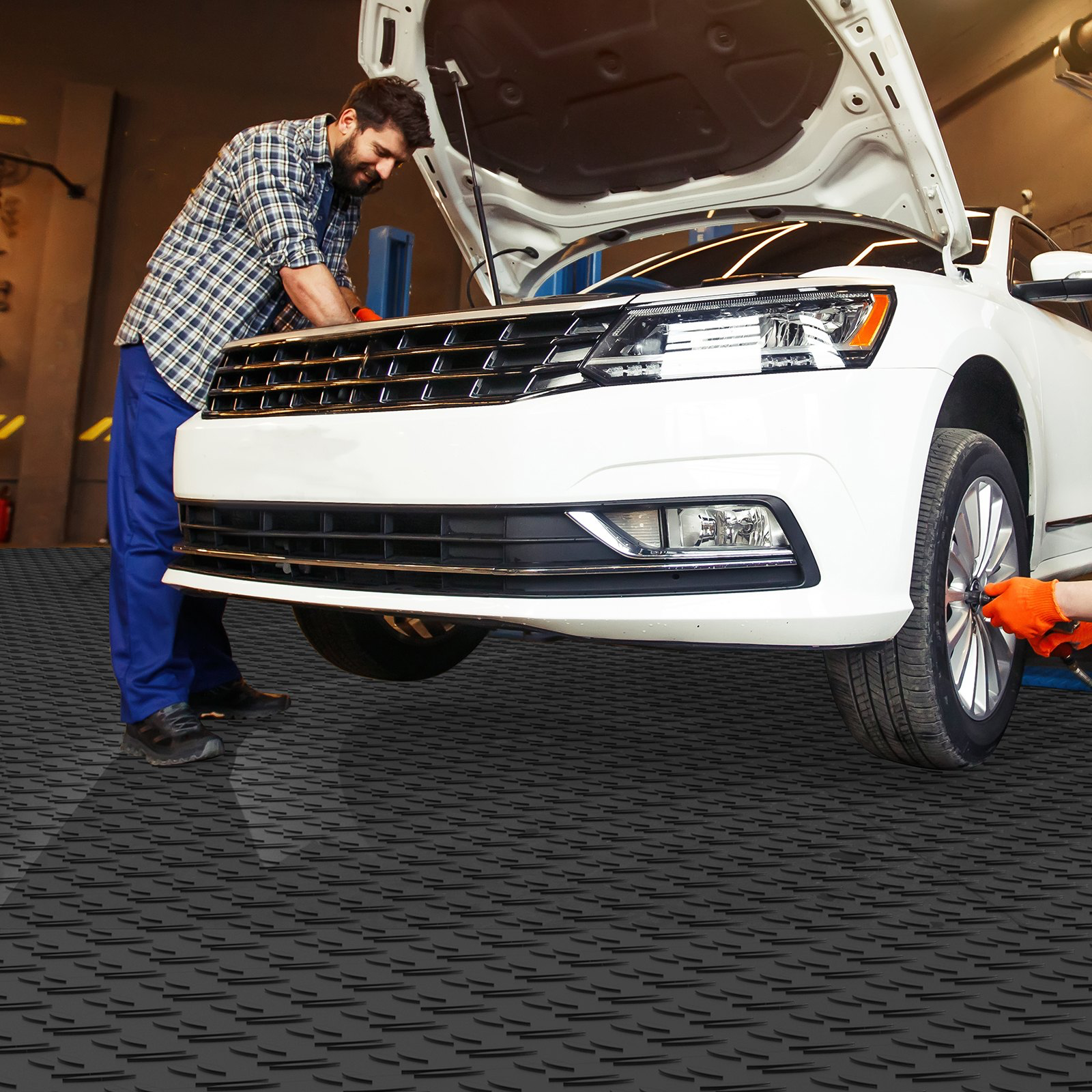 G&M -Garage Floor Tiles Interlocking, 12 x 12 x 0.53 inch 25 Pack Garage Floor - Black -5 colours available