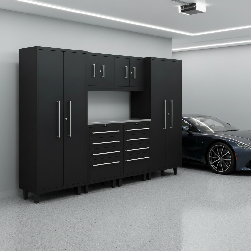🥇 Prestige 7-pc garage cabinet unit Stainless steel work top