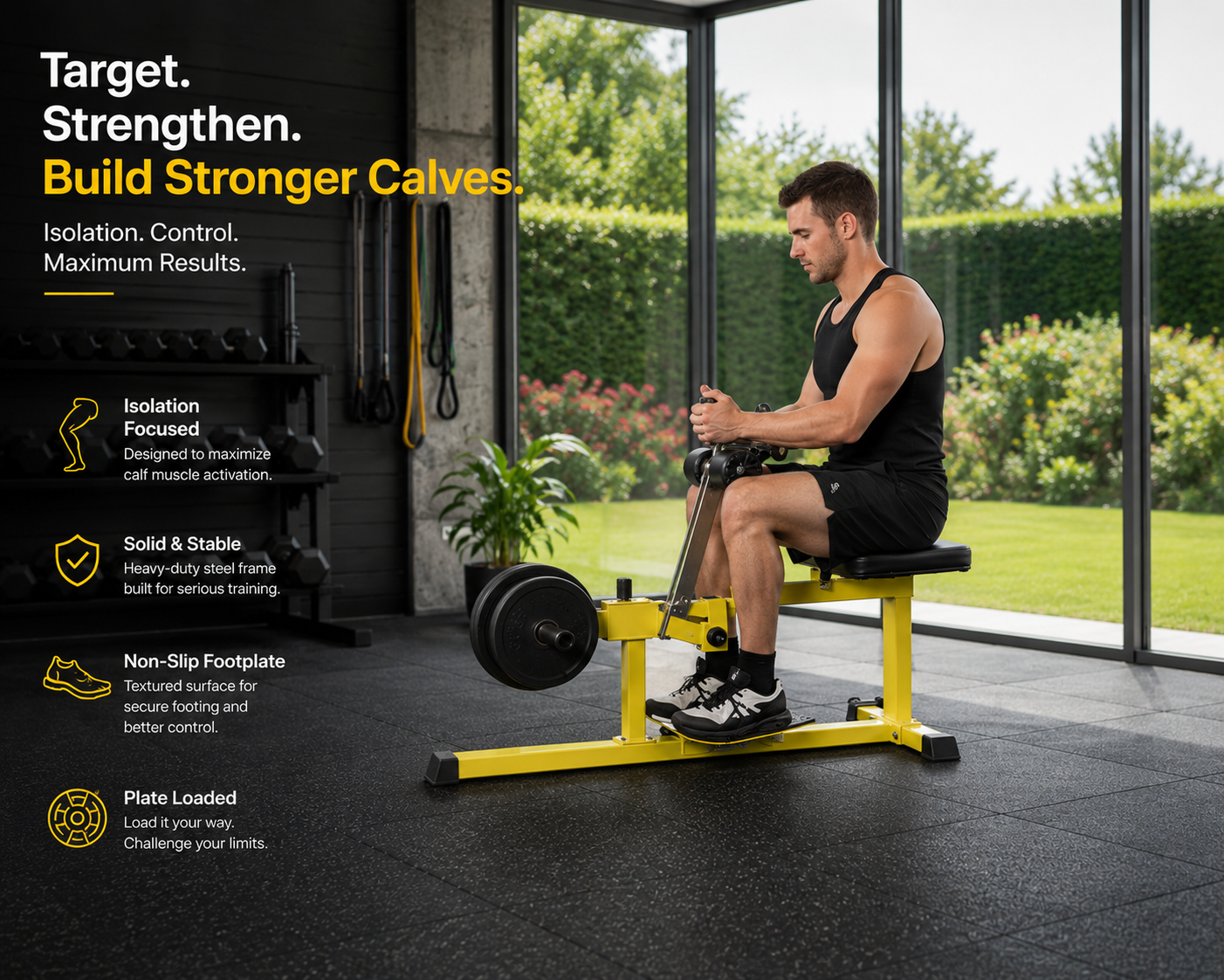 🥈 Adjustable seated Calf Raise. Yellow