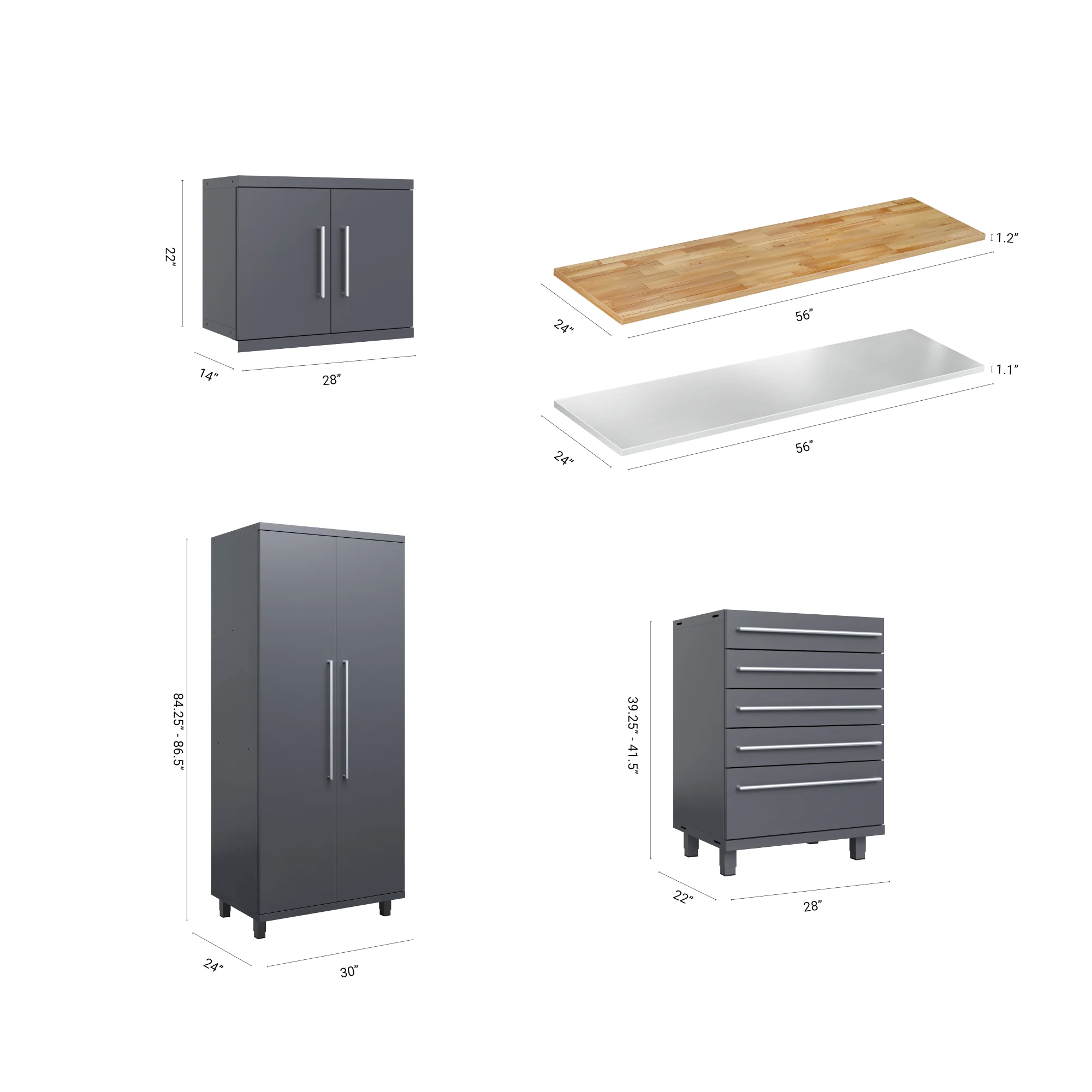 🥇 Prestige 7 Pc Garage Cabinet series Natural Wood