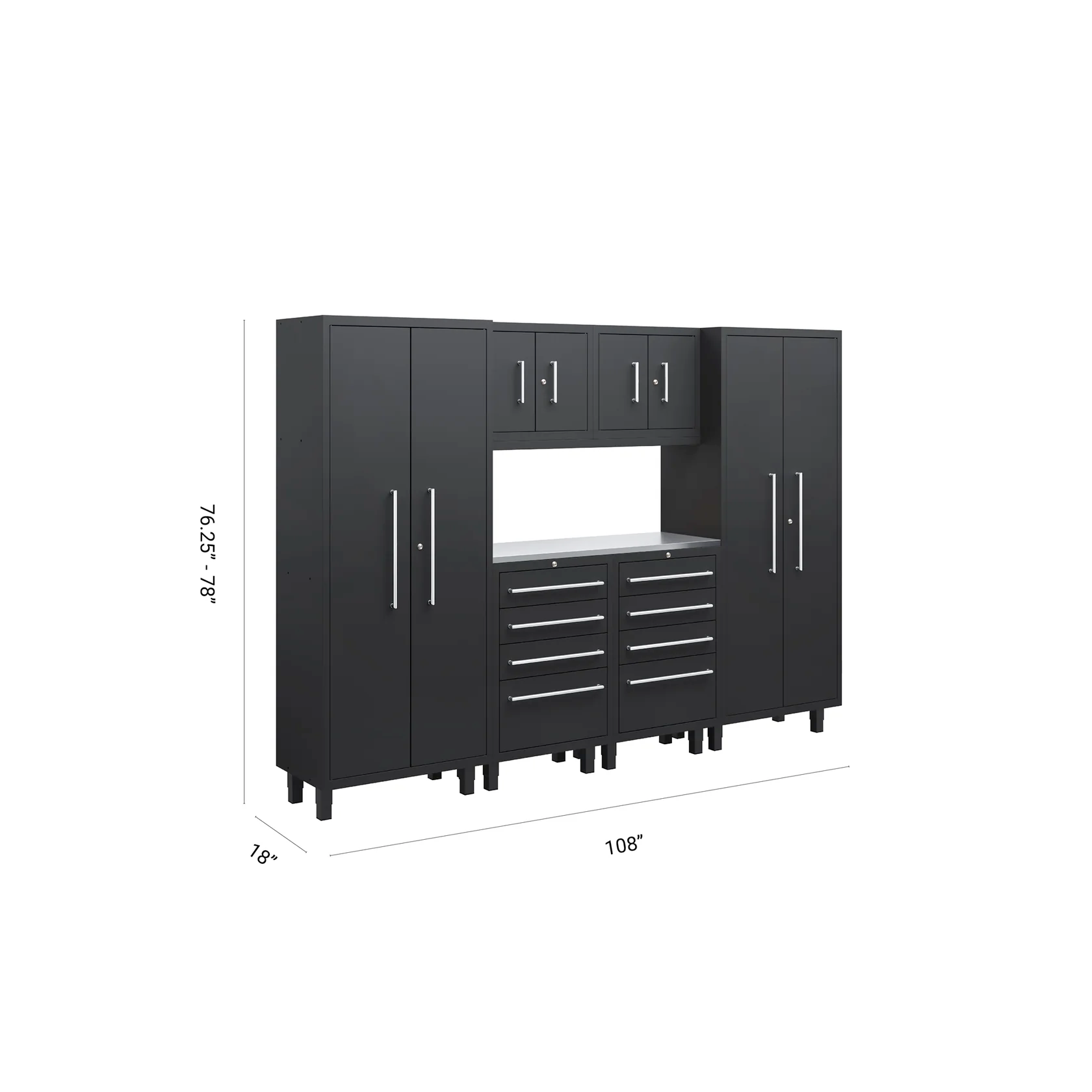 🥇 Core Plus Series 7pc Garage Cabinet series.    Stainless steel work top