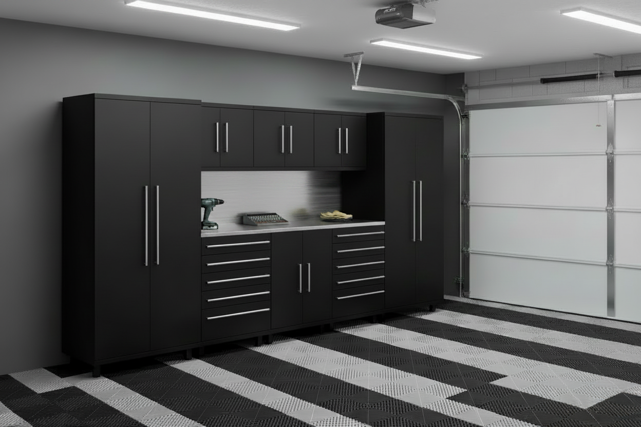 🥇 Prestige 9 Pc Garage Cabinet series stainless steel work top